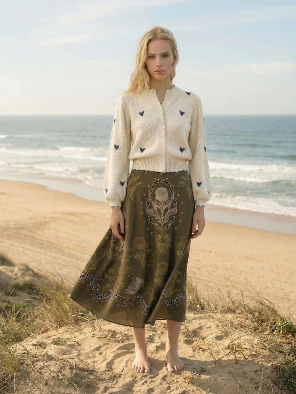 Agua by Agua Bendita Pradera Ivory Cardigan